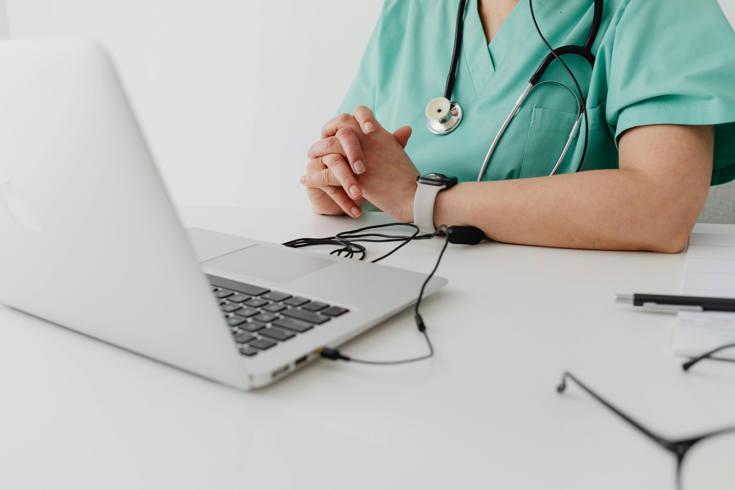 Doctor talking to a patient on online