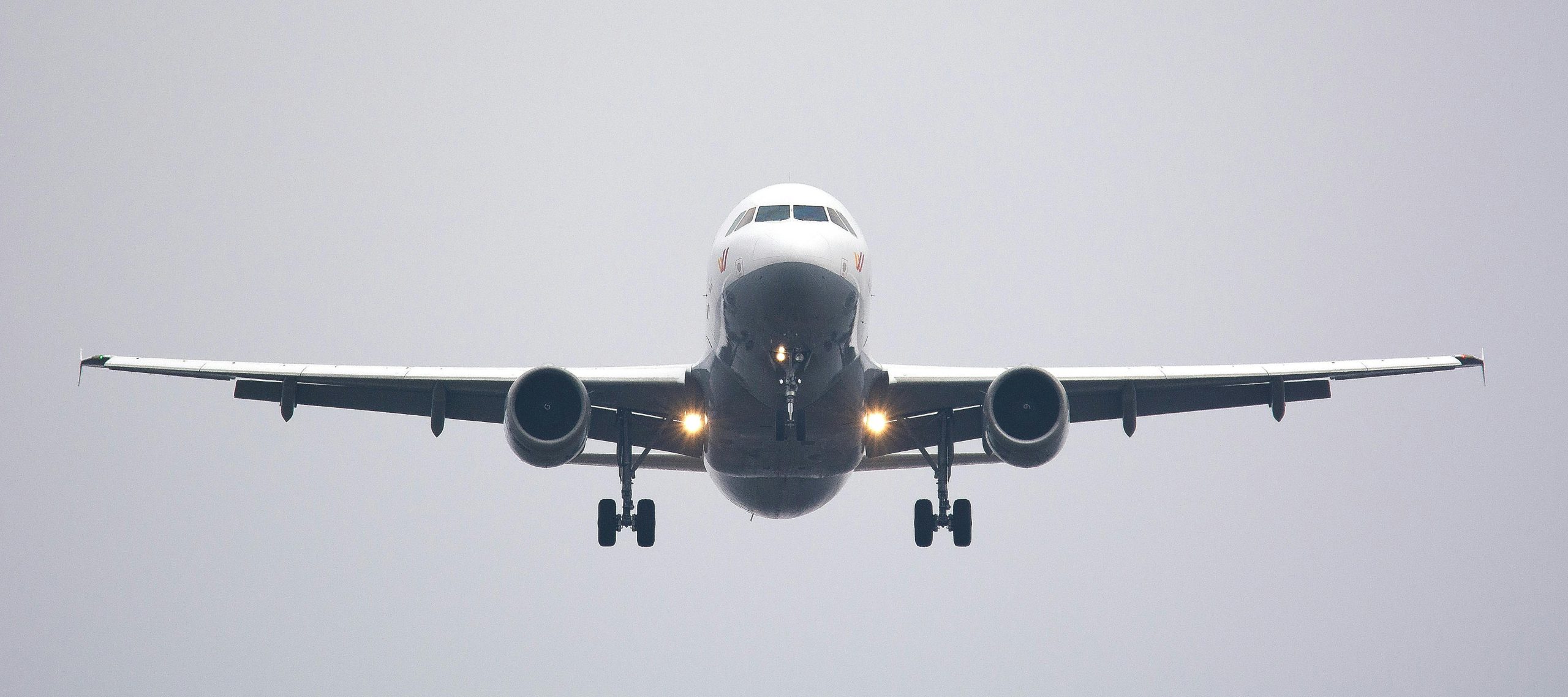 Airplane flying through the air